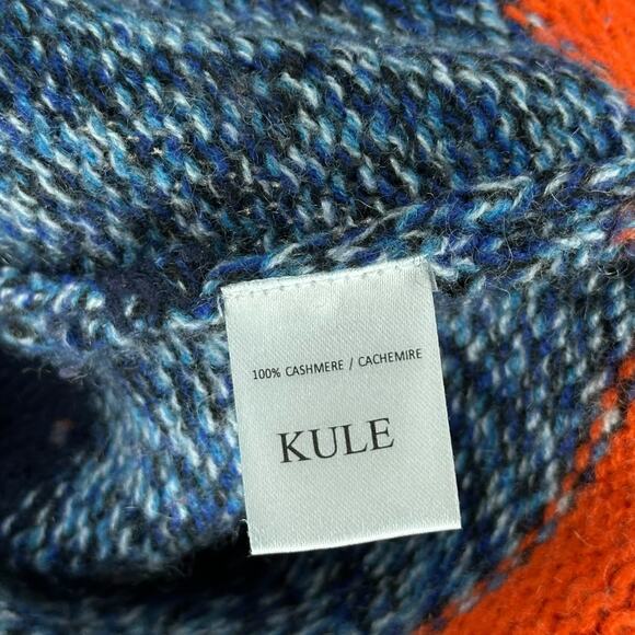 KULE Blue Orange Striped The Andre Sweater Cashmere Knit Women's Size Medium - Picture 5 of 12